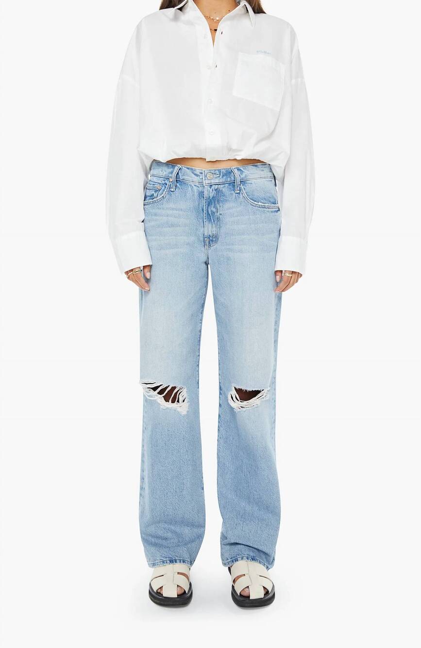 NEW MOTHER women's mid rise maven sneak jean in reelin it in